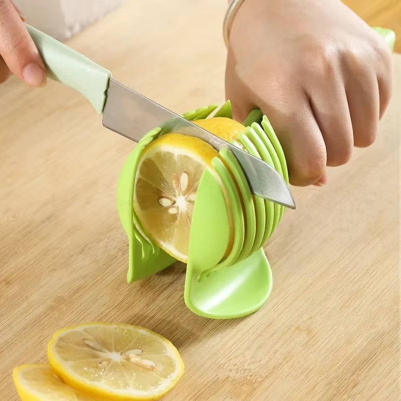 Stainless Steel Handheld Fruit Slicer, Orange, Lemon & Tomato Cutter, Multi-Function Kitchen Tool for Easy Slicing & Cutting