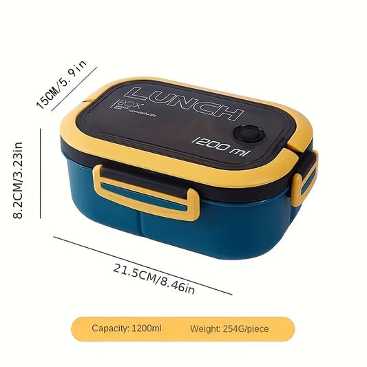 1 Set Lunch Box Thickened Plastic Divided Compartment 2 Layer Meal Box Office Worker Bento Box Microwave Oven Available