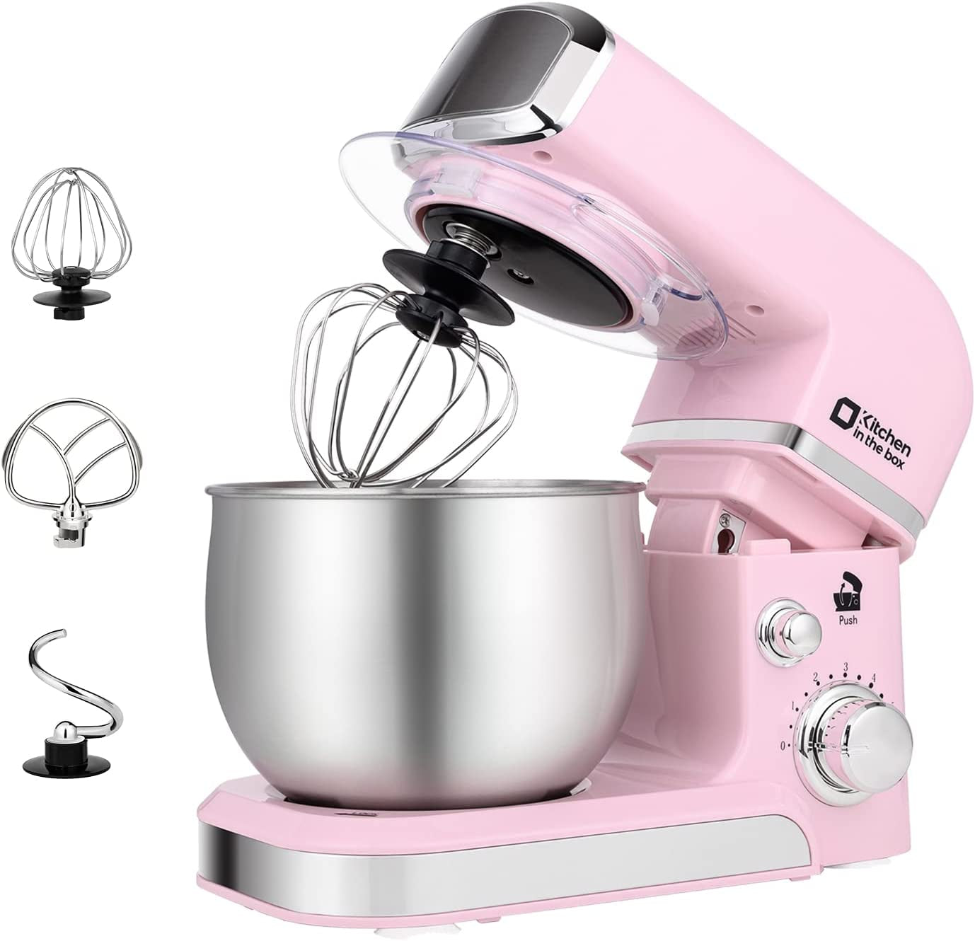 Stand Mixer,3.2Qt Small Electric Food Mixer,6 Speeds Portable Lightweight Kitchen Mixer for Daily Use with Egg Whisk,Dough Hook,Flat Beater (Black)