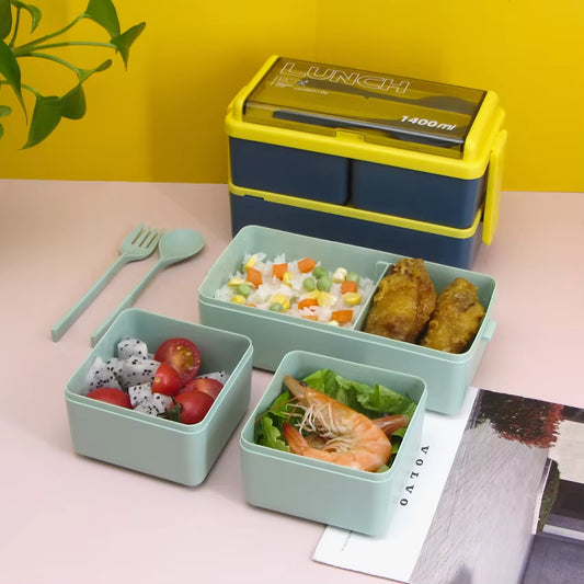 Kitchen Supplies, Double-Layer Compartment Insulation Set, Easy to Clean, Microwave Oven, Plastic Lunch Box