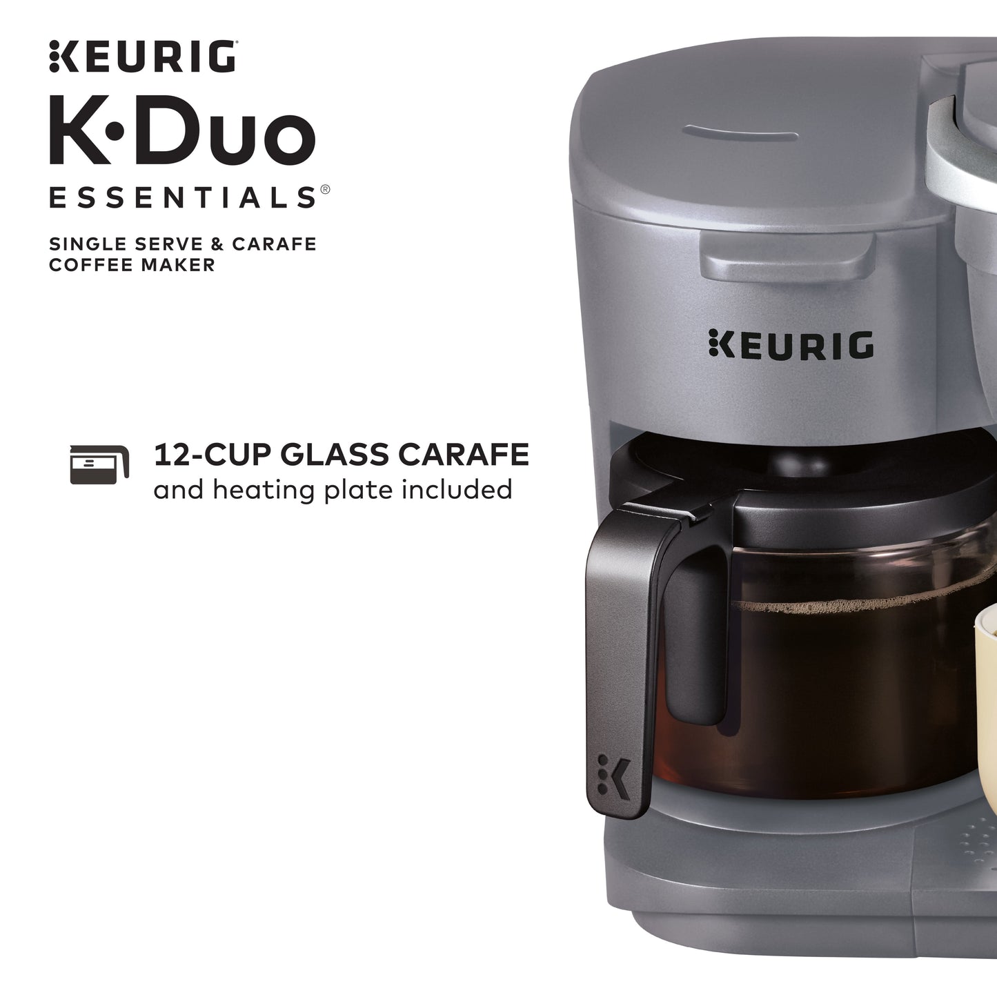 K-Duo Essentials Moonlight Gray Single-Serve K-Cup Coffee Maker