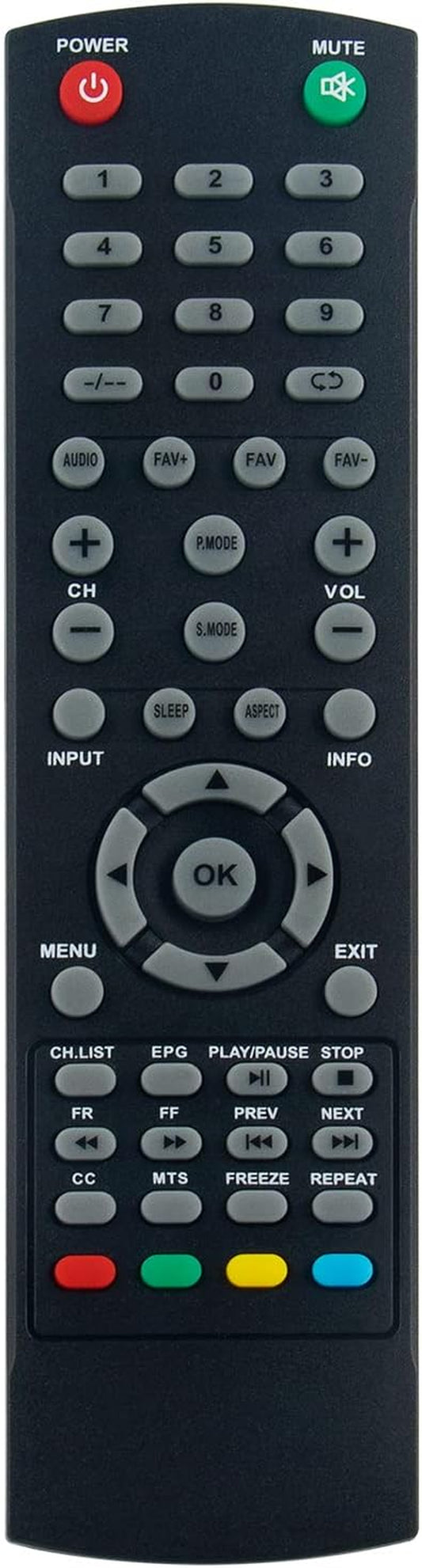 Replacement Remote Control Applicable for RCA TV RTU6549-C RLDED3258A RTU5820 RTU5540-B RTU7877 RLDED5098-B-UHD RLED4016A-H RTU4253 RT1970-B RT1970B RTU7074 RTU4921 RTU4300 RT4038 RTU4853 RLED2446