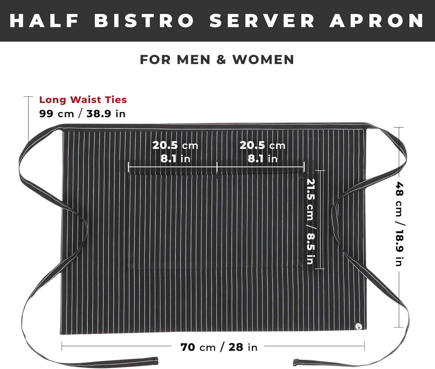 Unisex Half Bistro Server Apron