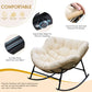 Modern Beige-1 Chair Outdoor Patio Papasan Rocking Chair with Adjustable Height