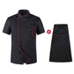 Chef Jacket Short Sleeve Cook Coat Barista Baker Work Uniform Waiter Restaurant Hotel Clothes