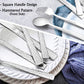 Hammered Silverware Set, 40-Piece Stainless Steel Square Flatware Set for 8, Metal Tableware Cutlery Set Includes Dinner Knives/Forks/Spoons, Modern Design & Mirror Polished - Dishwasher Safe