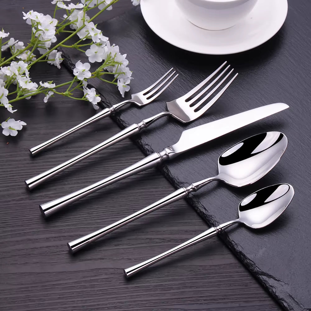 10/15/20/25/30Pcs Gold Tableware Dinnerware Stainless Steel Cutlery Set Sliver Knife Fork Spoon Set Kitchen Utensils Flateware