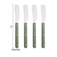 4/16Pcs Acrylic Handle Knife Fork Set Stainless Steels Dinner Cutlery Set Green Silver Western Dinnerware Home Kitchen Flatware