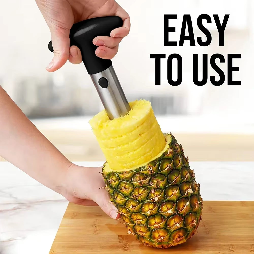 Stainless Steel Pineapple Cutter, Sharp Blade Fruit Peeler with Slicing Knives for Home & Kitchen Use