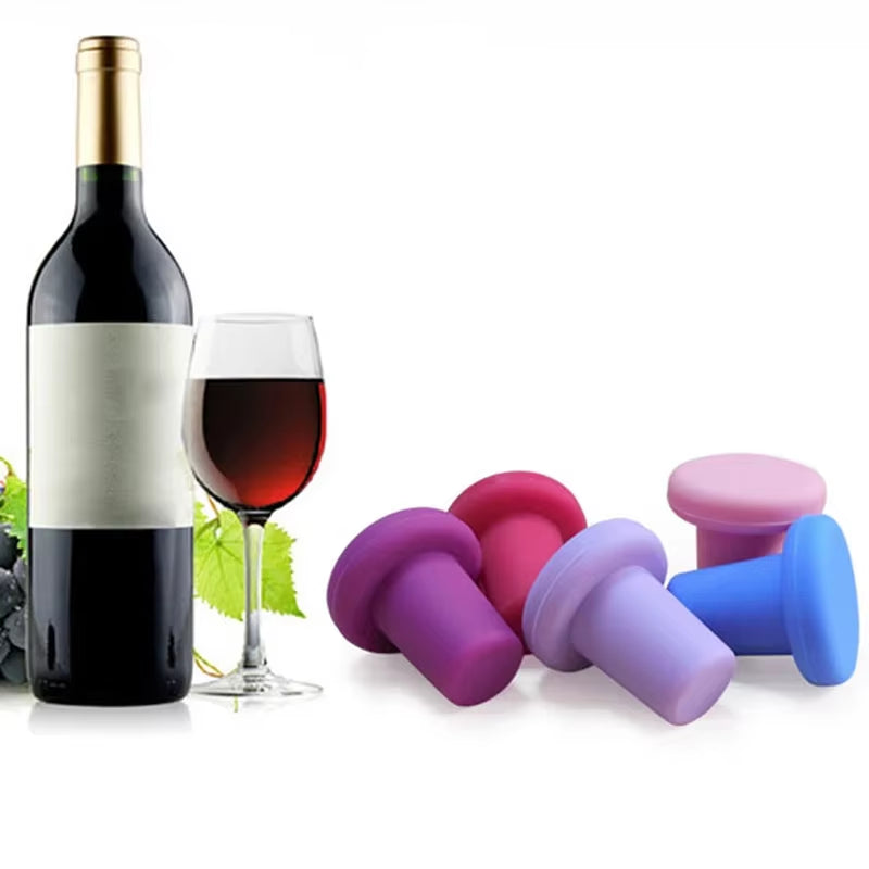 Silicone Wine Bottle Stopper Set Whiskey Accessories Leak Proof Beer Champagne Bottle Cap Closer Wine Cork Member Bar Accessorie