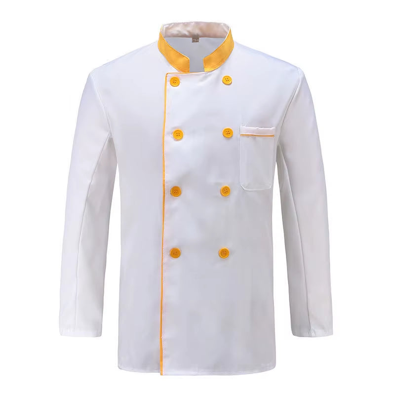 Chef Uniform Jacket Custom Embroidery Print Logo Cooking Clothes Kitchen Shirt Service Hotel Fast Food Hot Pot Cake Shop Coat