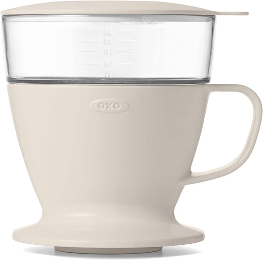 Brew Single Serve Pour-Over Coffee Maker, 12 Ounces, White