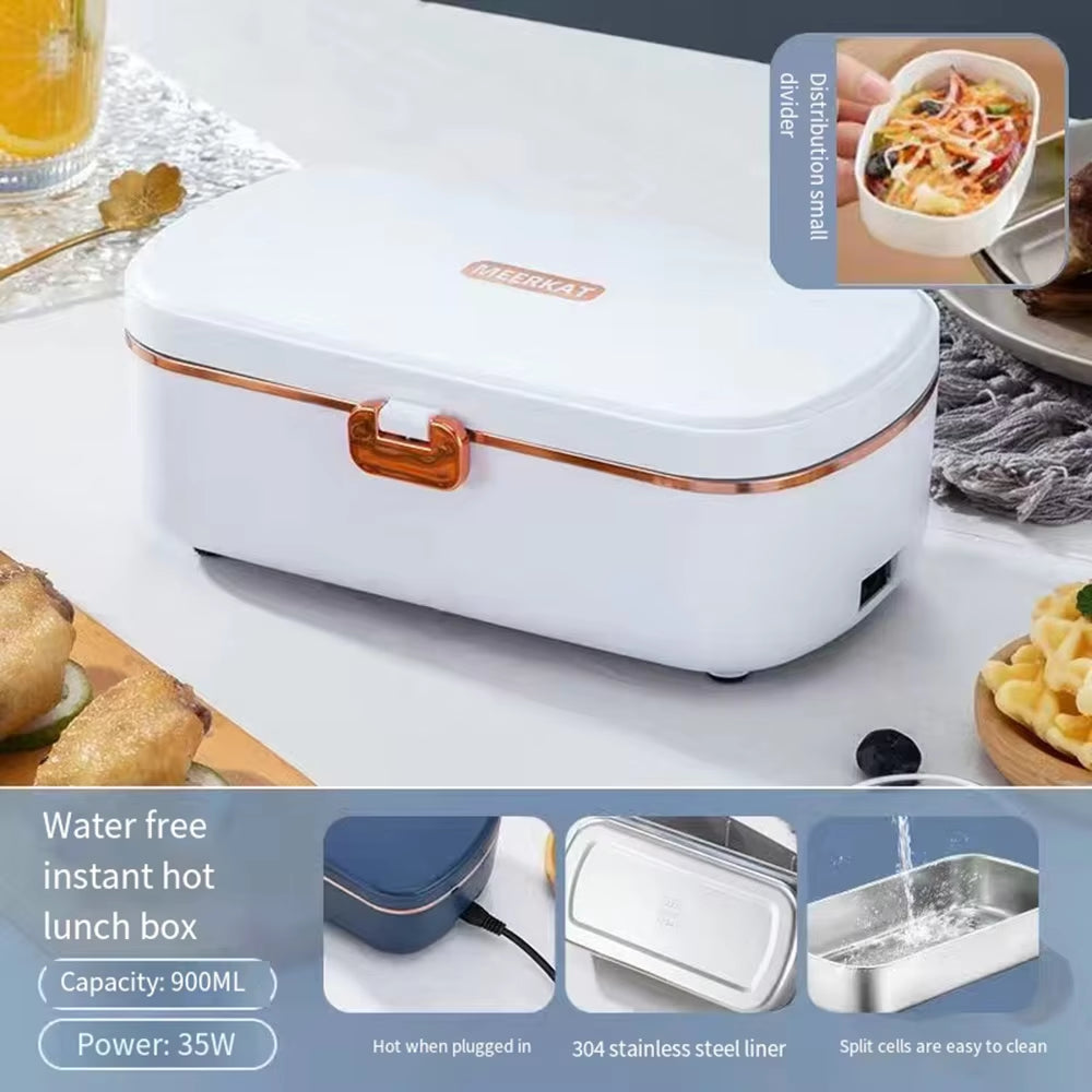 Office Thermal Lunch Boxes, Portable Electric Lunch Boxes, Water Free Heating Bento Box Stainless Steel Food Warmer