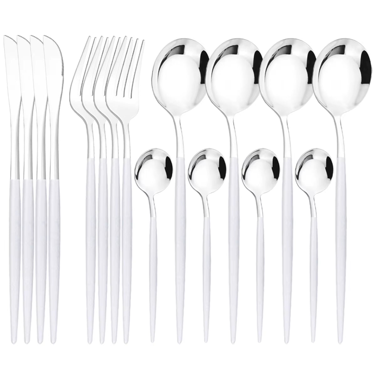 16Pcs Tableware Dinnerware Set Black Gold Cutlery Set Stainless Steel Fork Knife Teaspoon Dinner Silverware Kitchen Flatware Set