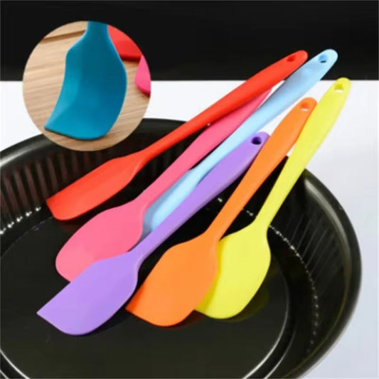 1PC Small Heat Resistant Integrate Handle Silicone Spooncolor Silicone Scraper Cake Cream Spatula Knife Kitchen Baking Tool