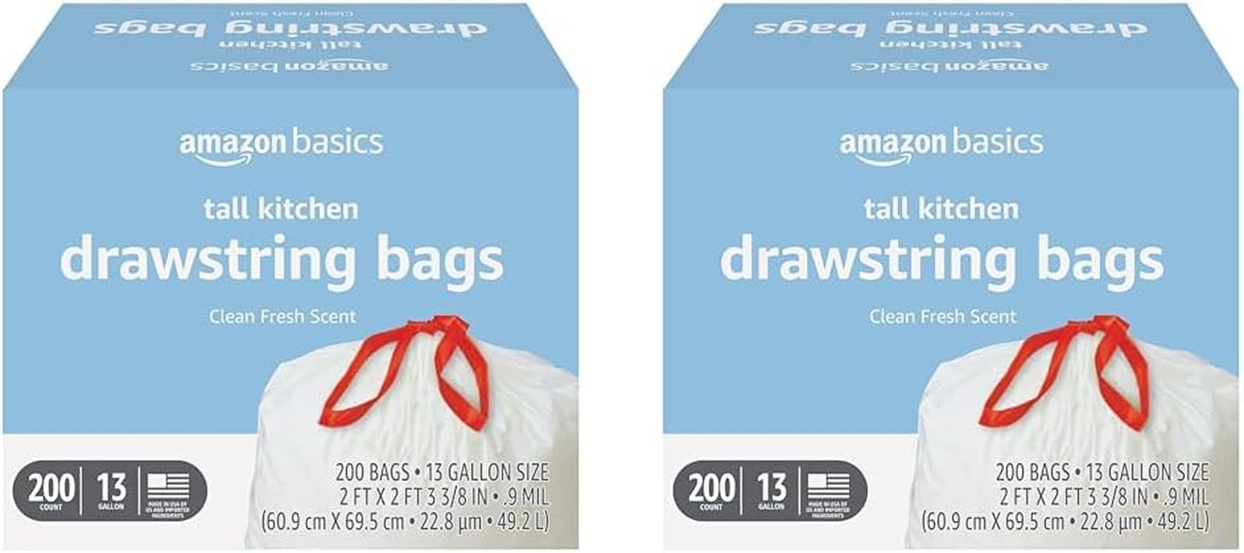 Tall Kitchen Drawstring Trash Bags, 13 Gallon, 120 Count, Pack of 1