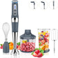 Cordless Immersion Blender Handheld: Powerful Rechargeable Electric Hand Blender, 21-Speed & 3-Angle Adjustable with Stainless Steel Blades for Milkshakes, Smoothies, Soup, Puree, Baby Food (Black)