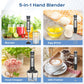 Immersion Blender 5 in 1 Hand Blender, Electric Blender Max 1000W Heavy Duty Motor, 21 Speed & Turbo Mode Handheld Blender, Milk Frother, Egg Whisk, 800Ml Beaker, 600Ml Chopper Stainless Steel Blades