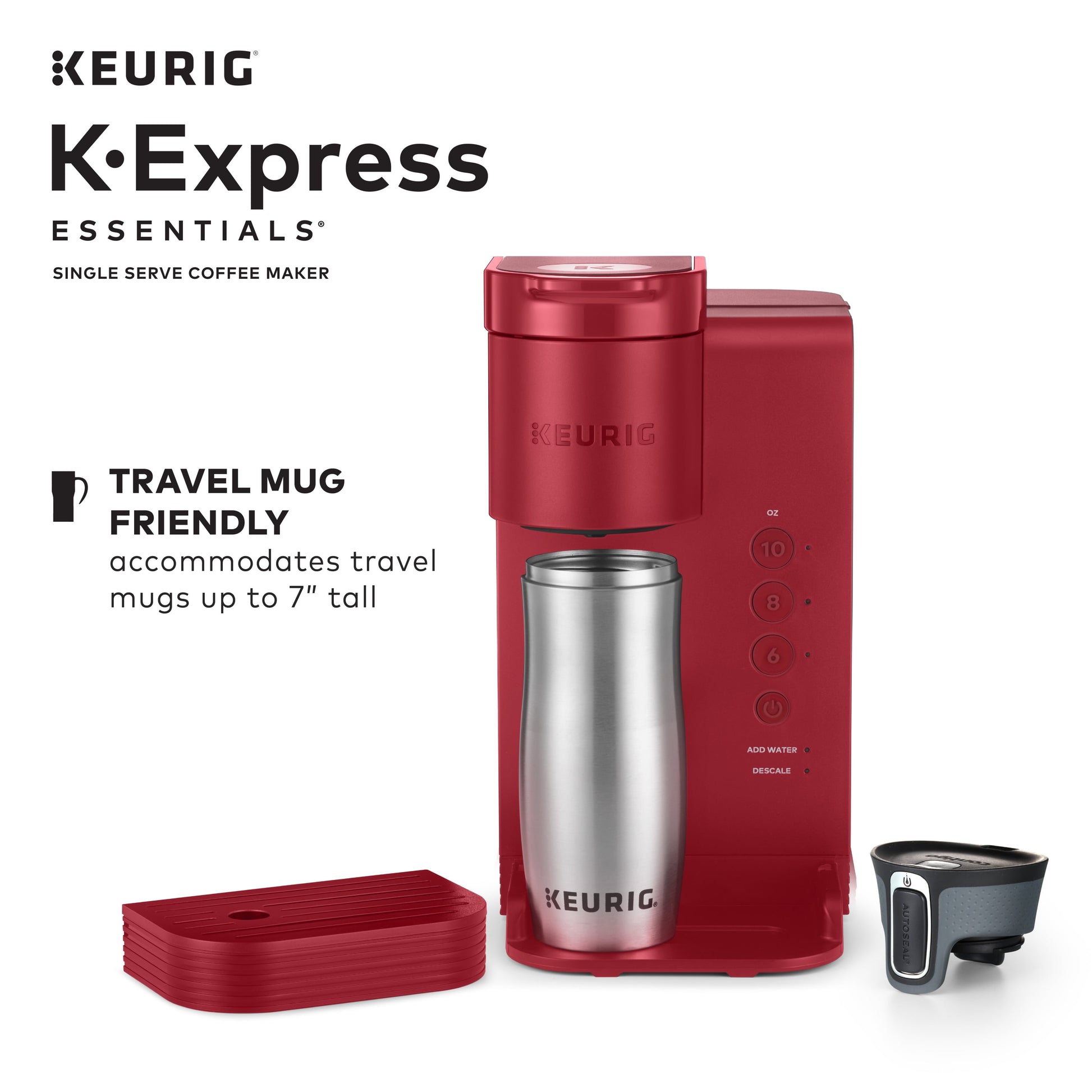 K-Express Essentials Red Single-Serve K-Cup Pod Coffee Maker