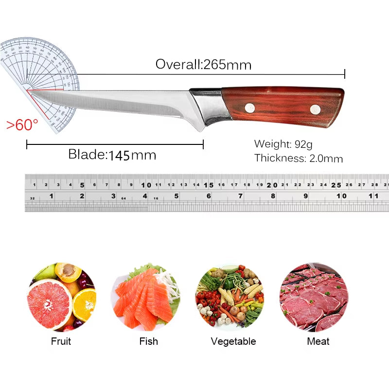 Professional Knife Tool Kitchen Boning Knife Chef'S Knife Hand Forged Meat Cleaver Kitchen Knives Forged Steel Chef Cooking Tool