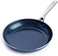 Frying Pan 8” Skillet, Diamond Infused Healthy Ceramic Nonstick, PFAS and Pfoa-Free, Dishwasher and Oven Safe, Even Heating, Metal Utensil Safe, Warp Control Base, Blue