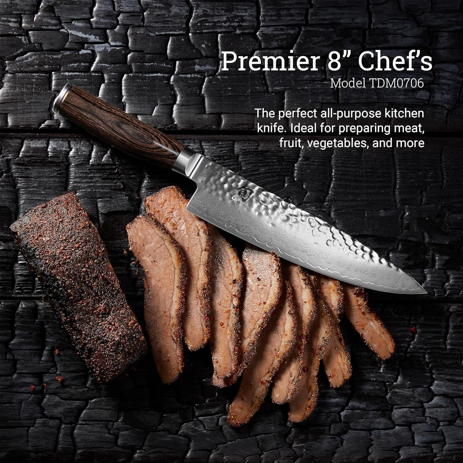 Premier 8" Chef'S Knife, Handcrafted Japanese Kitchen Knife, VG-MAX Core with Damascus Stainless Steel Cladding, Pakkawood Handle, Chef Knife for Professional and Home Chefs