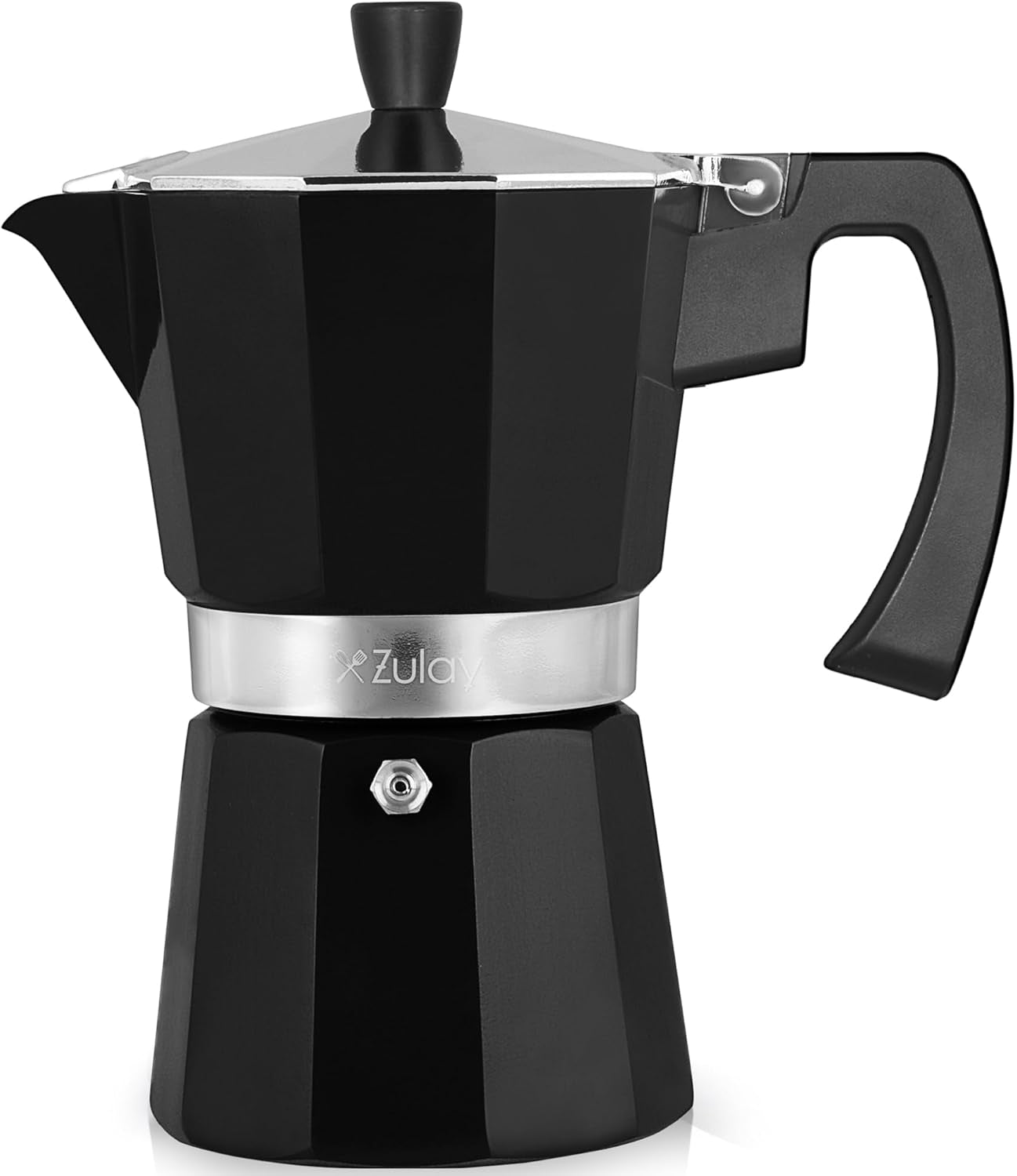 Zulay Premium Moka Pot Espresso - Leak-Proof Stovetop Espresso Maker - Perfect for Authentic Cuban & Italian Style Espresso - Makes 3 Espresso Cups - Silver