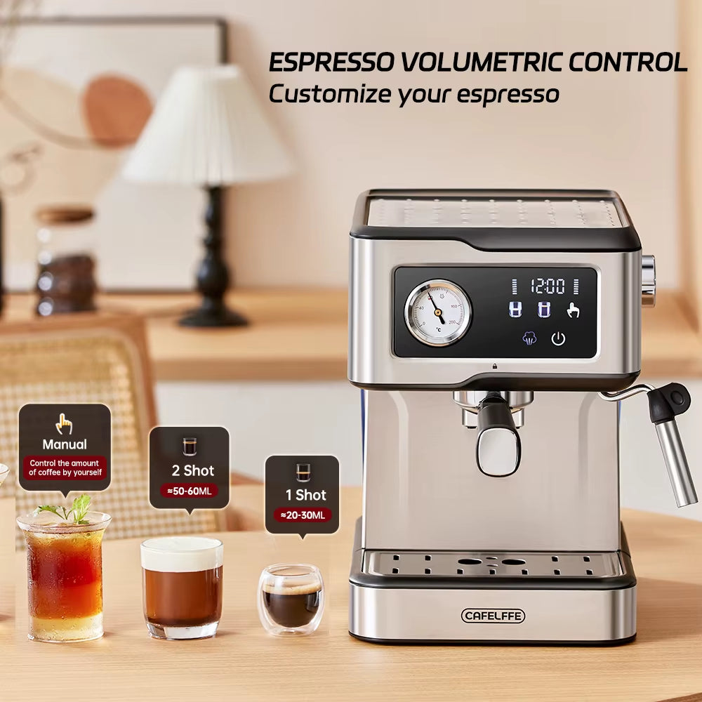 Espresso Machine 20Bar,Cappuccino Maker with Milk Frother Steam Wand,Coffee Maker,Semi-Automatic Cafetera Present,Gift