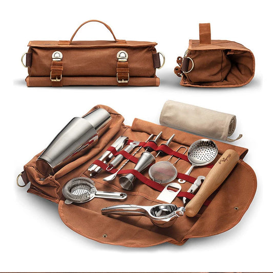 Professional Bartender Travel Bag Portable Bar Canvas Tool Bag Cocktail Shaker Wine Set Storage Bag without Tools