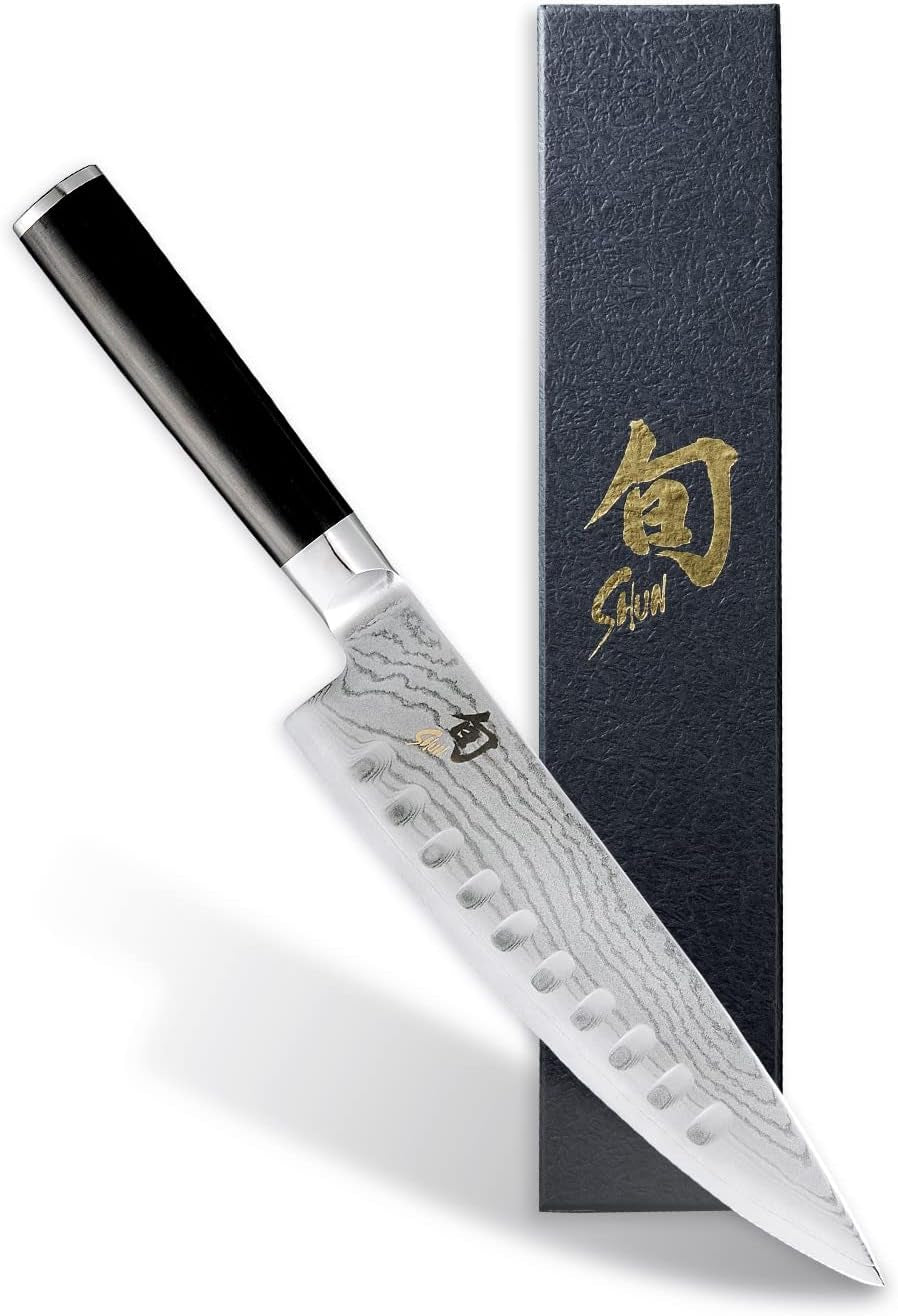 Classic 8" Hollow Ground Chef'S Knife, Handcrafted Japanese Knife, VG-MAX Core with Damascus Stainless Steel Cladding, Pakkawood Handle, Highquality Chef Knife for Professional and Home Chefs