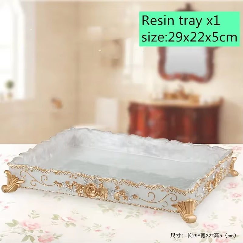 European Style Luxury Bathroom Accessories Set, Romantic Flowers, Antique Resin Wash Suit, Bathroom Supplies, Mouthwash Cup