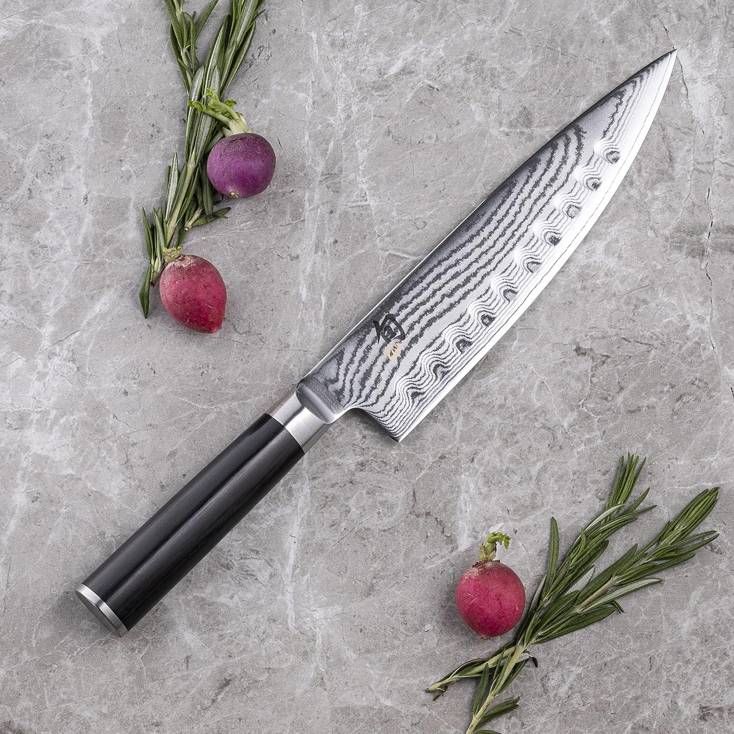 Classic 8" Hollow Ground Chef'S Knife, Handcrafted Japanese Knife, VG-MAX Core with Damascus Stainless Steel Cladding, Pakkawood Handle, Highquality Chef Knife for Professional and Home Chefs