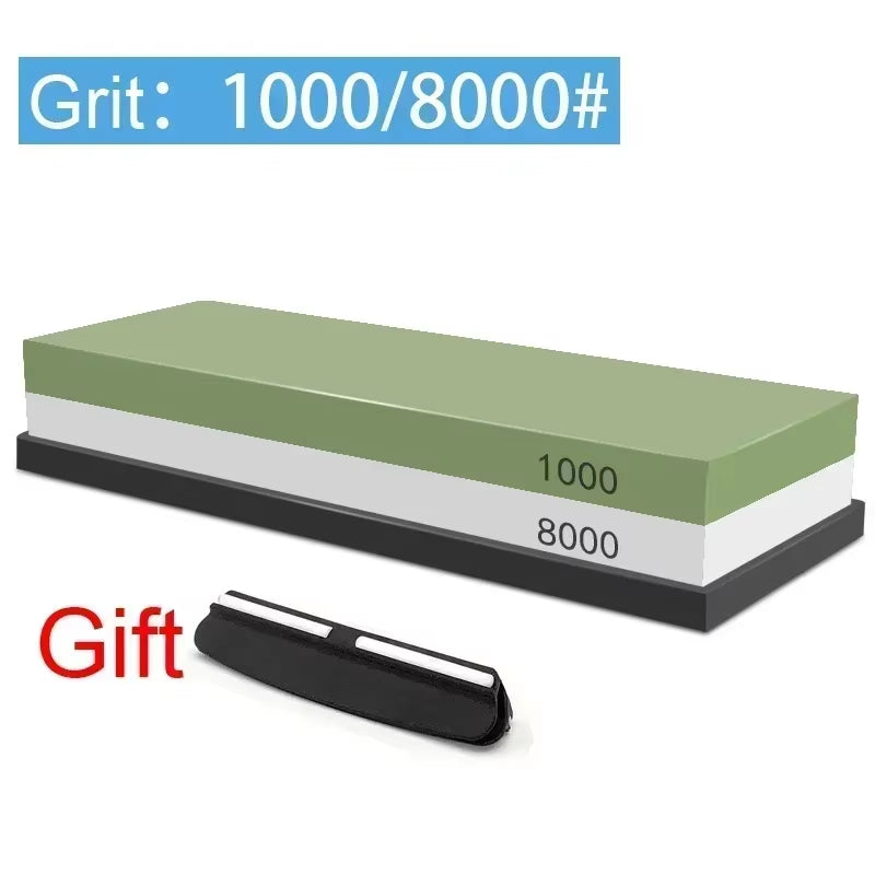 1-7Pcs Sharpening Stone Knife Sharpener Grit240-8000# Whetstone Professional Grindstone Set Wood Base Angle Guide Polishing Set