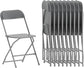 Hercules Series Plastic Folding Chairs for Parties and Weddings, Stackable Commercial Event Seats, Set of 10, Gray