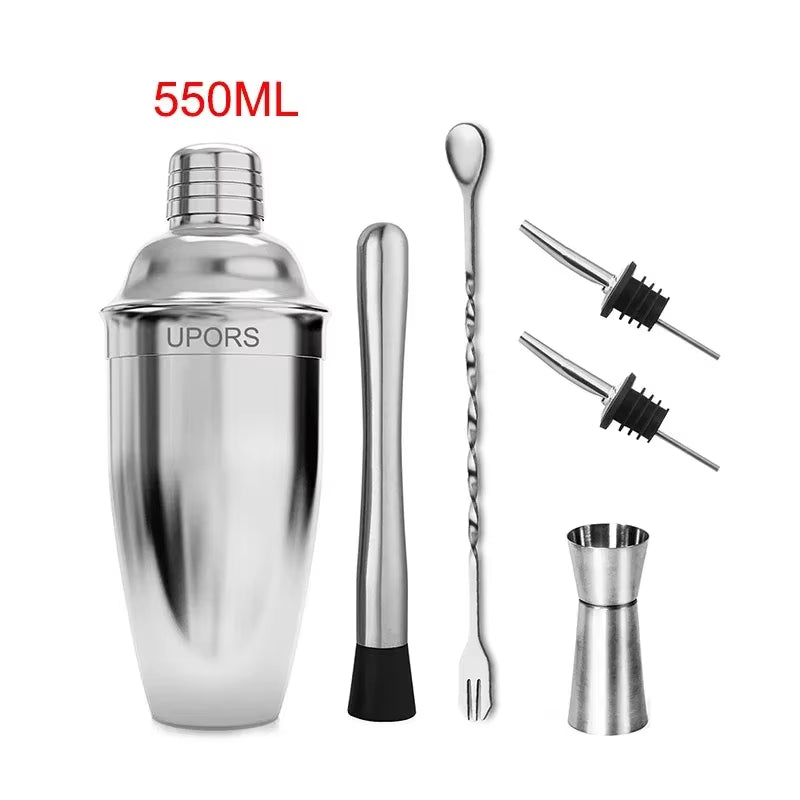 Stainless Steel Cocktail Shaker Mixer Wine Martini Boston Shaker for Bartender Drink Party Bar Tools 550ML/750ML