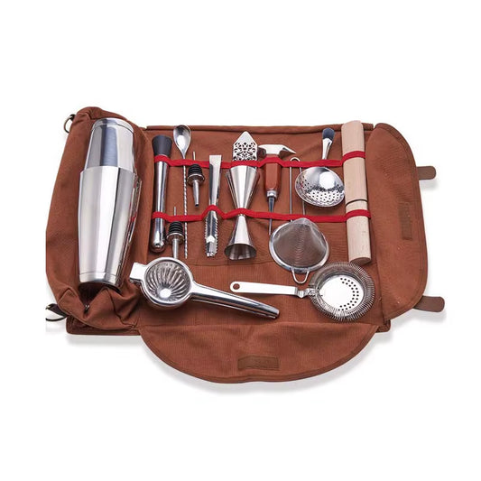 Bar Tool Bag Mixology Bag Empty Bag Bartenders Roll up Kit Bag