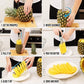 Stainless Steel Pineapple Cutter, Sharp Blade Fruit Peeler with Slicing Knives for Home & Kitchen Use