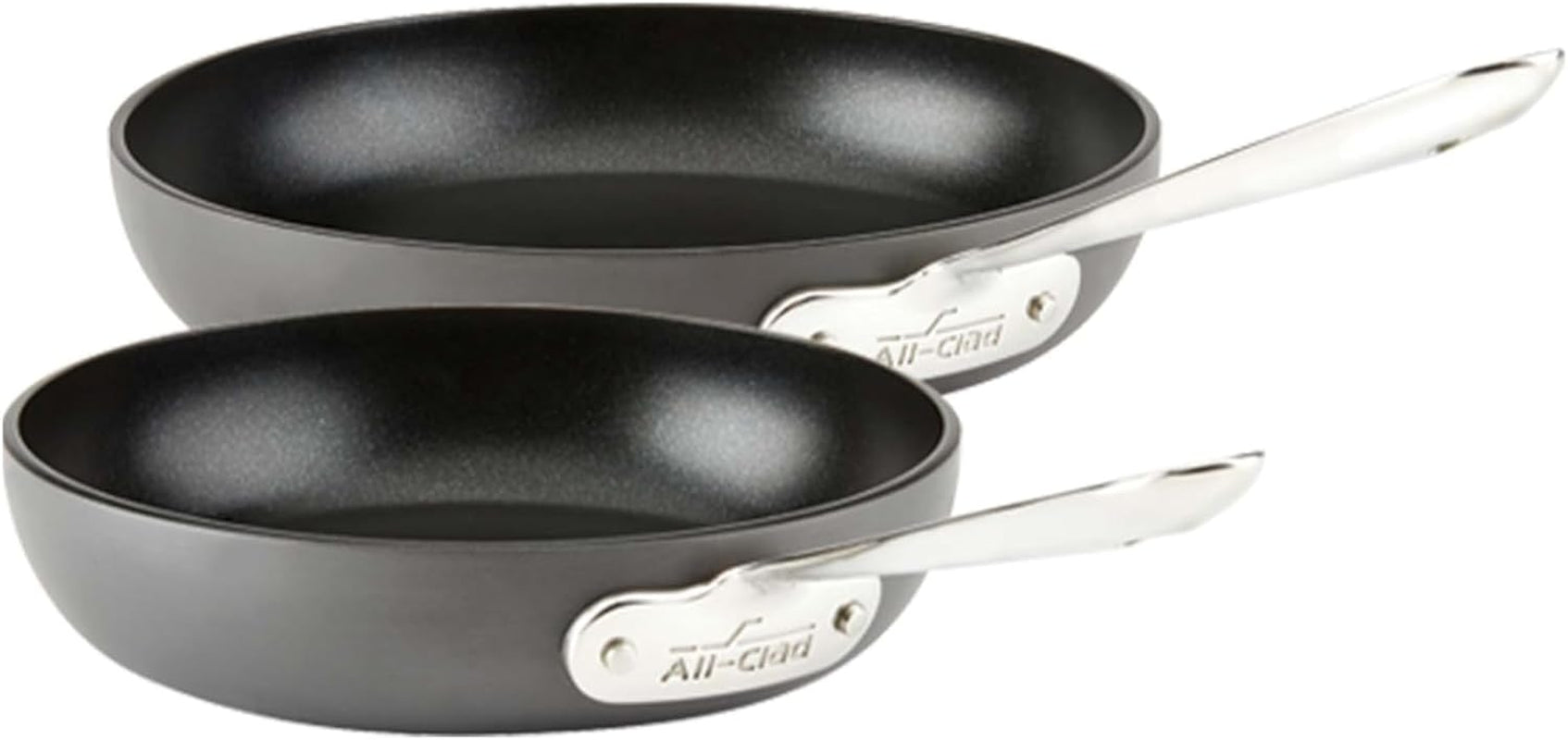 HA1 Hard Anodized Non Stick Fry Pan Set 2 Piece, 8, 10 Inch, Induction, Oven Broiler Safe 500F, Pots and Pans Set, Kitchen Frying Pans, Skillets, Premium Cookware, Home, Dishwasher Safe Black