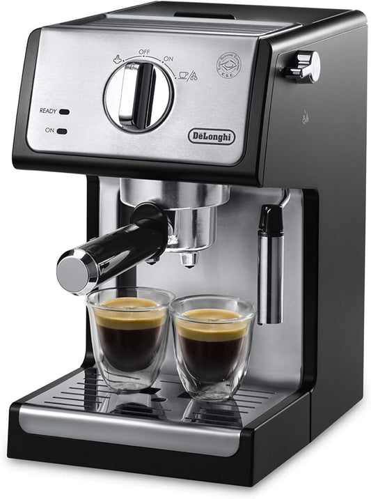 15-Bar Pump Espresso Machine with Manual Milk Frother for Latte, Cappuccino, Black, ECP3420