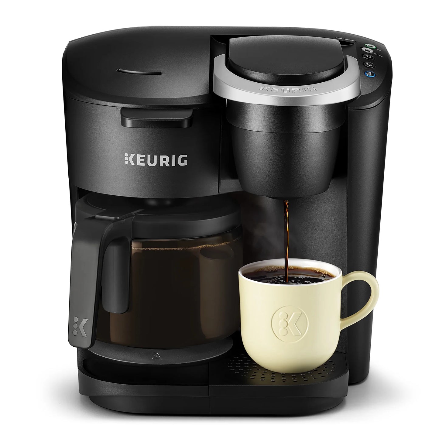 K-Duo Essentials Black Single-Serve K-Cup Pod Coffee Maker