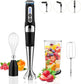 Cordless Immersion Blender Handheld: Powerful Rechargeable Electric Hand Blender, 21-Speed & 3-Angle Adjustable with Stainless Steel Blades for Milkshakes, Smoothies, Soup, Puree, Baby Food (Black)