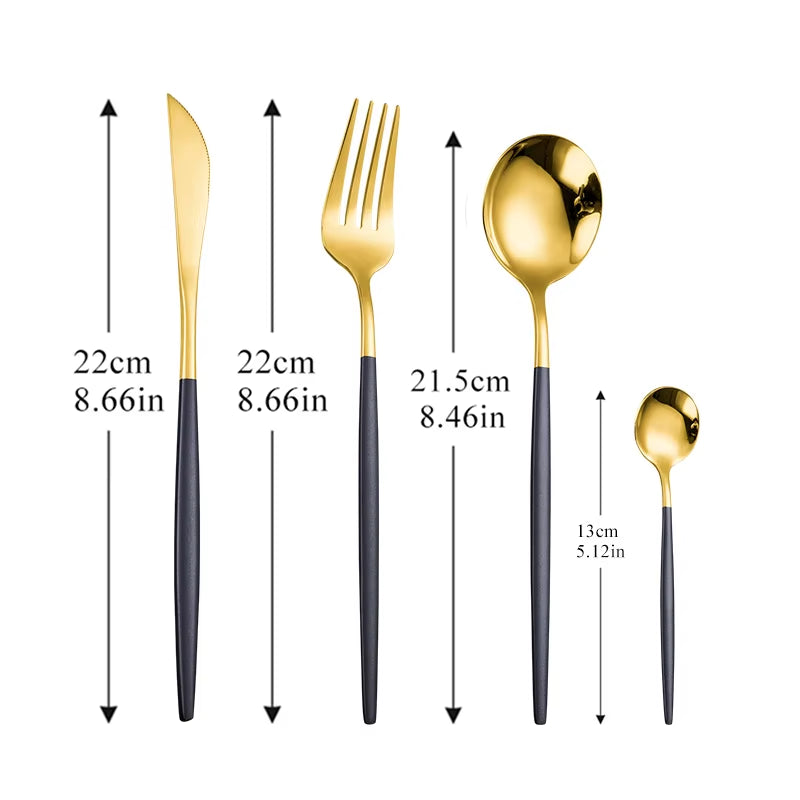 Dinnerware Rainbow Silverware Cutlery Set 304 Stainless Steel Fork Spoon Knife Luxury Flatware Home Kitchen Dinner Set Drop Ship