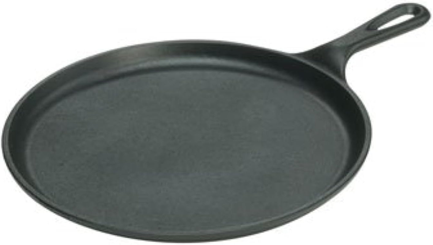 L9OG3 Cast Iron round Griddle, Pre-Seasoned, 10.5-Inch