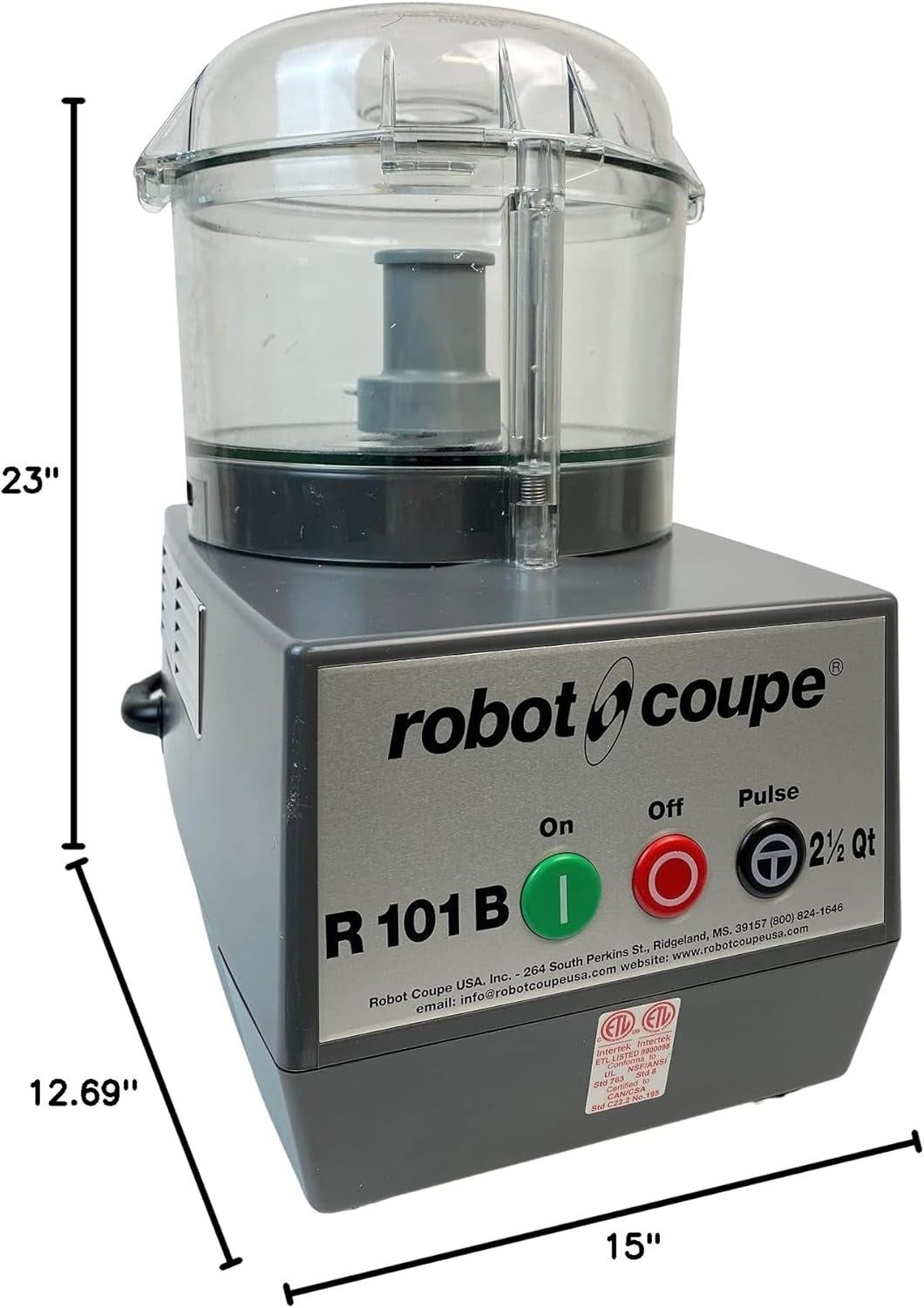 R101B CLR Combination Food Processor, 2.5 Quart Clear Batch Bowl, Polycarbonate, Clear, 120V