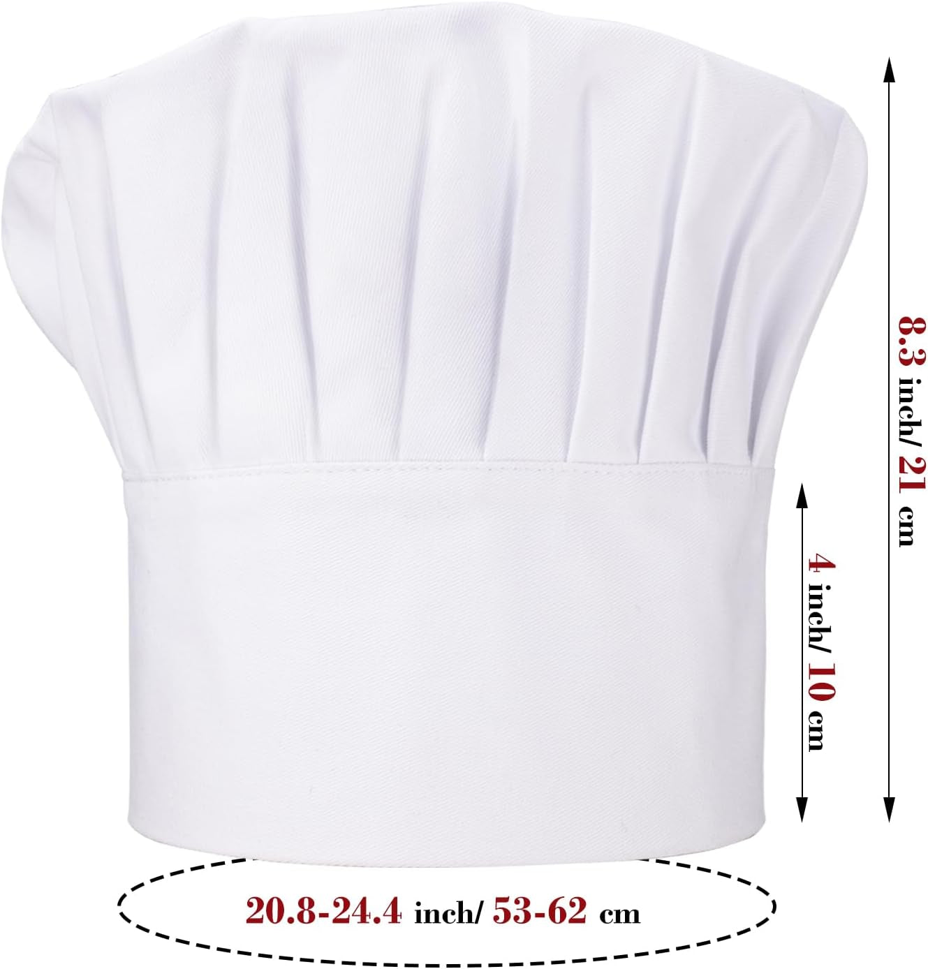 Chef Hat,Adult Adjustable Hook and Loop Tape Baker Hat Kitchen Cooking Chef Cap for Men Women Kids