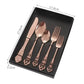 Golden Stainless Steel Cutlery Set Royal European Spoon Fork Complete Tableware Retro Design Dishwasher Safe Elegant Flatware