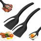 New 2 in 1 Grip Flip Spatula Tongs Egg Flipper Spatula Nylon Non Stick Coating Pancake Fish French Toast Omelet Making Tool2