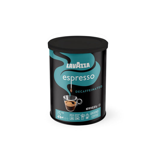 Decaf Ground Espresso, Medium Roast, 8-Oz Cans (4 Pack) - Authentic Italian, Non GMO, Sweet & Fruity - Packaging May Vary