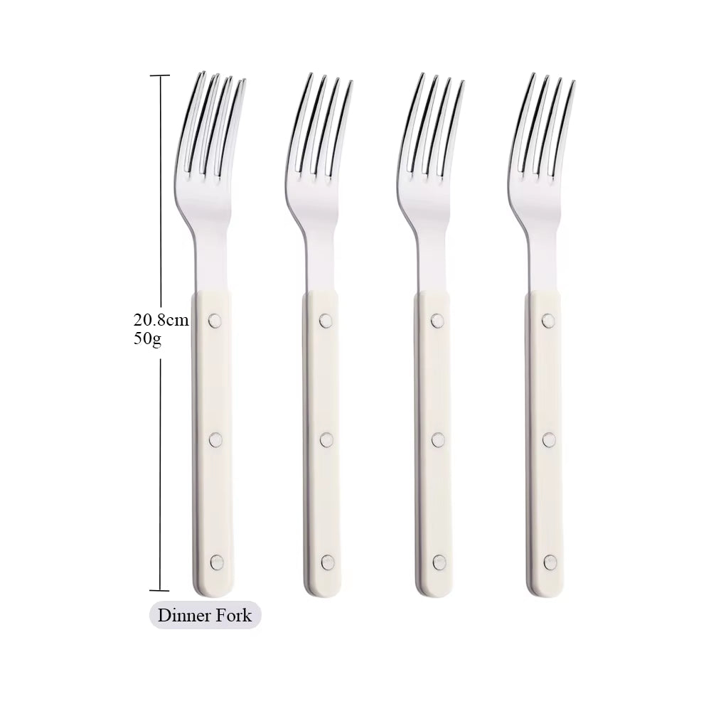 4/16Pcs Acrylic Handle Knife Fork Set Stainless Steels Dinner Cutlery Set Green Silver Western Dinnerware Home Kitchen Flatware