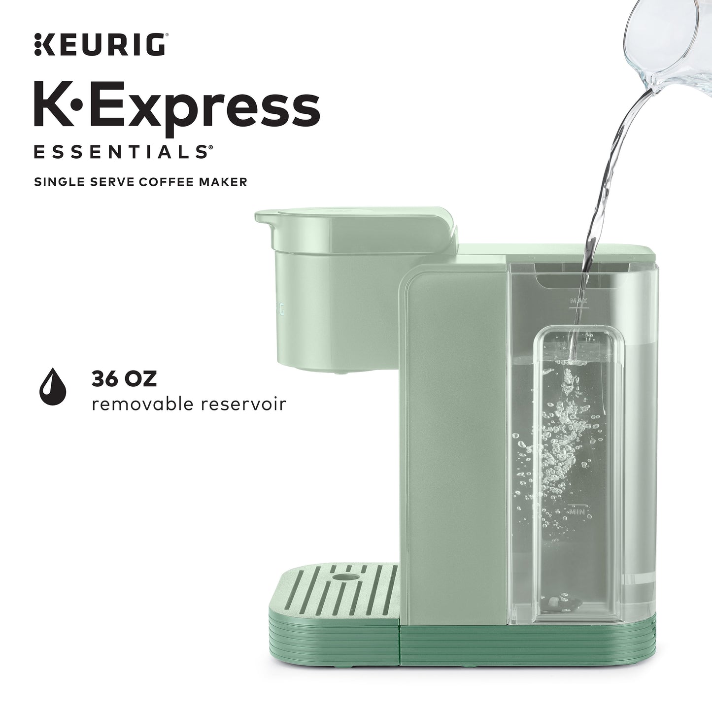 K-Express Essentials Single Serve K-Cup Pod Coffee Maker, Sage